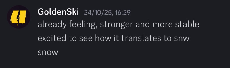 Skier: already feeling stronger and more stable